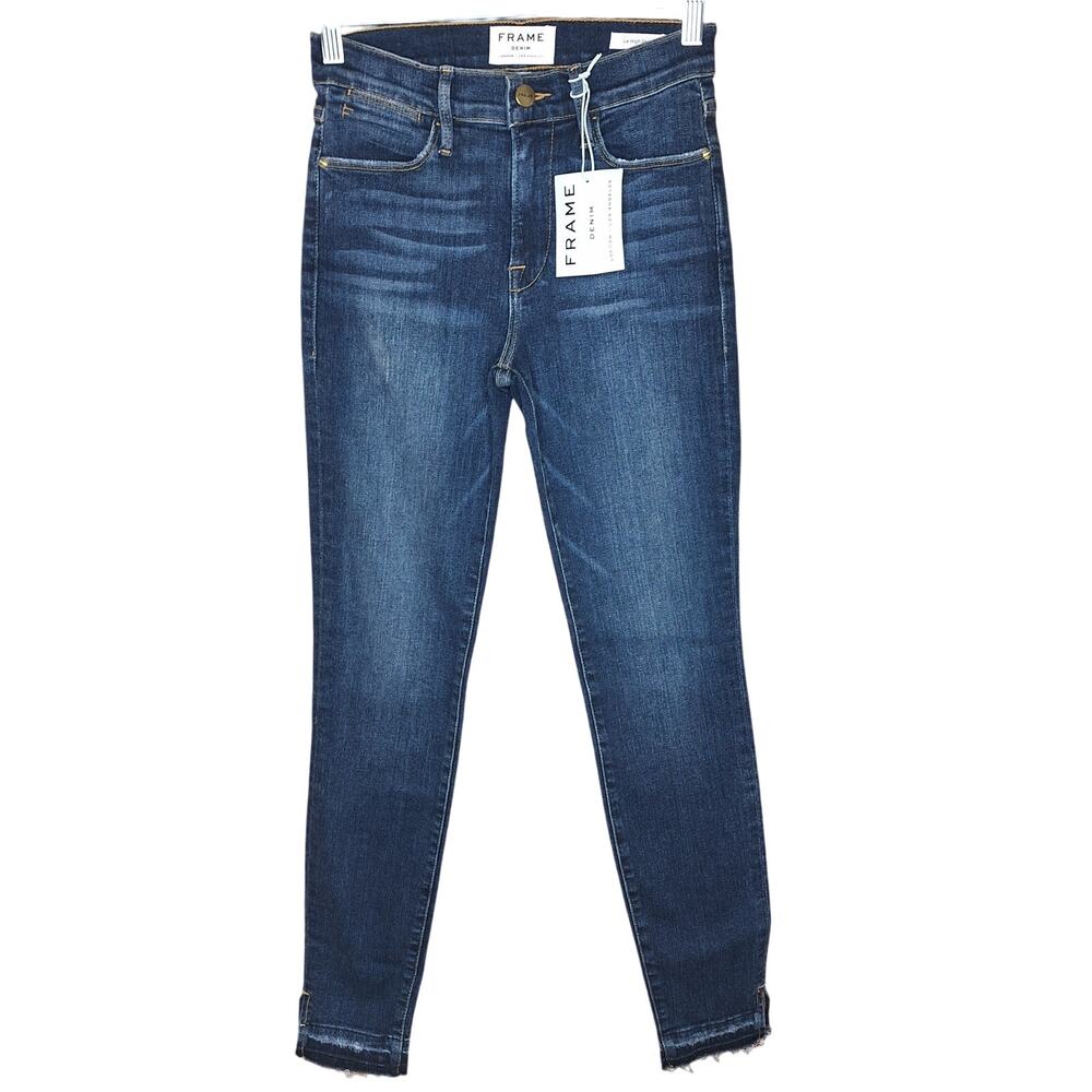 FRAME denim NEW Le High skinny split hem raw edge jeans high-rise stretch 24/0